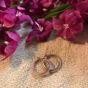 Gold & silver hoop pierce earrings